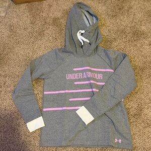 NWT Under Armour Women's Threadborne Fleece Fashion Hoodie MD Gray